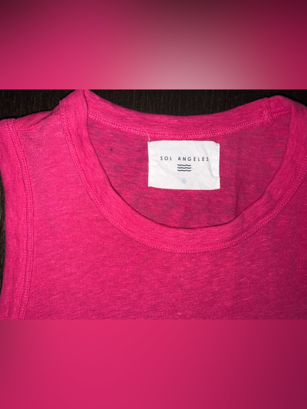 Sol Angeles Hot Pink Ribbed Tank Top - Picture 4 of 5